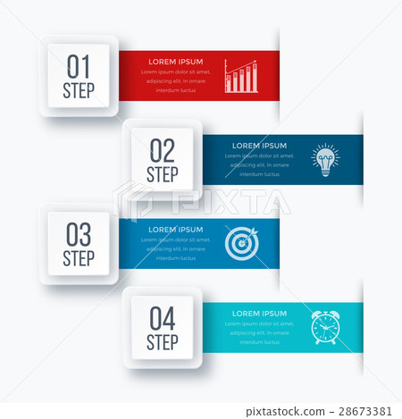 Infographics template four options with square Infographics template four options with square 28673381