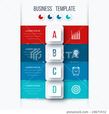 Infographics template four options with square 28673432