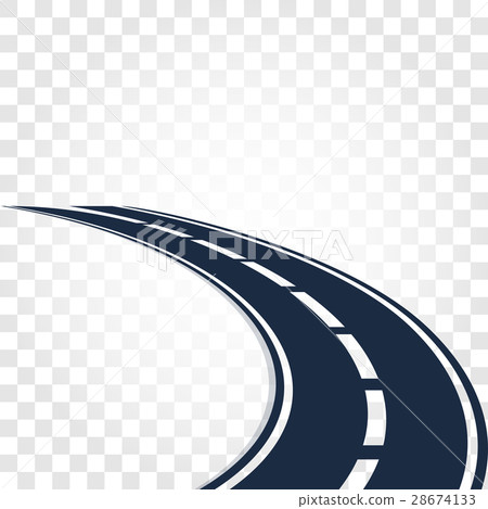 Isolated black color road or highway with dividing Isolated black color road or highway with dividing 28674133
