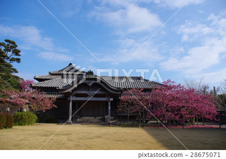 Kanji Shodo歷史文化公園Nabeshima House的猩紅色冷櫻桃 Kanji Shodo歷史文化公園Nabeshima House的猩紅色冷櫻桃 28675071