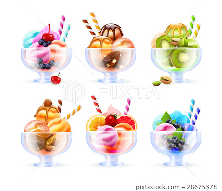 Sherbet Icecream Glass Set 28675378
