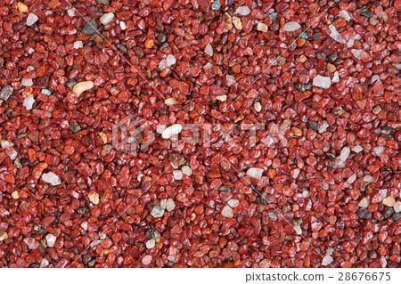 Red stone texture close-up horizontal background. 28676675