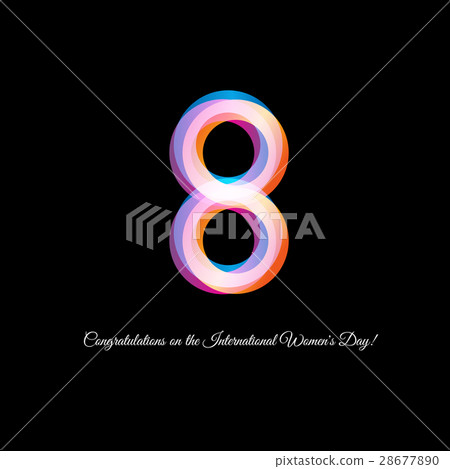 Isolated neon pink color number eight icon on Isolated neon pink color number eight icon on 28677890