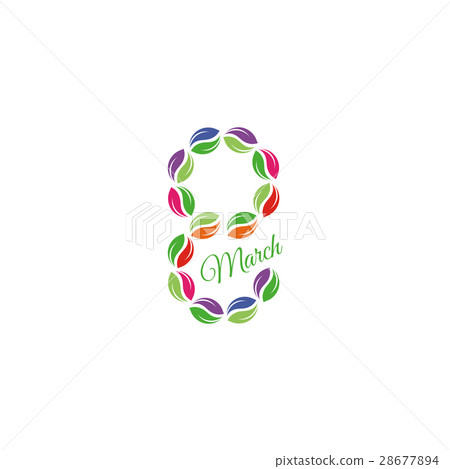Isolated colorful number eight with green word Isolated colorful number eight with green word 28677894