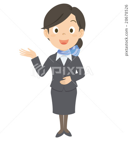 Cabin attendant female CA whole body illustration Cabin attendant female CA whole body illustration 28678526