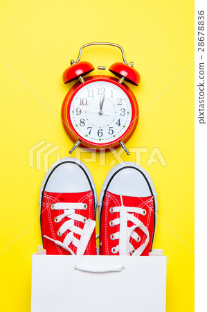 big red gumshoes in cool shopping bag 28678836