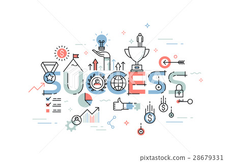 Modern thin line design concept for success Modern thin line design concept for success 28679331