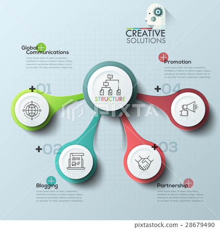 Modern business circle origami style options 28679490