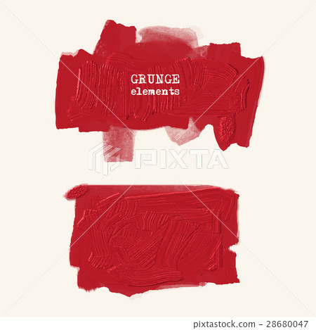 Set of red paint, ink brush strokes. Set of red paint, ink brush strokes. 28680047