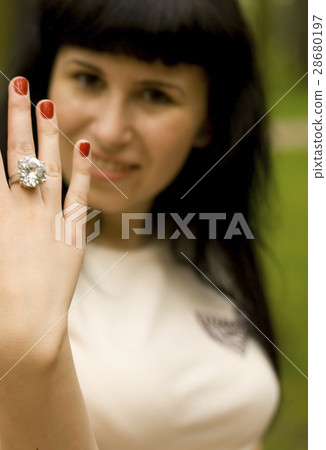 girl showing ring girl showing ring 28680197