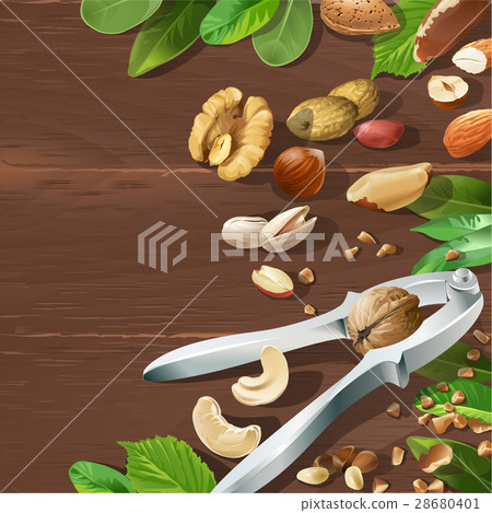 Vector illustration of nutcracker and nuts 28680401
