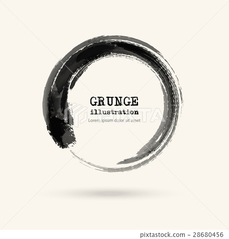 Black ink round stroke on white 28680456