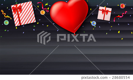 Red inflatable balloon in the shape of a heart Red inflatable balloon in the shape of a heart 28680554