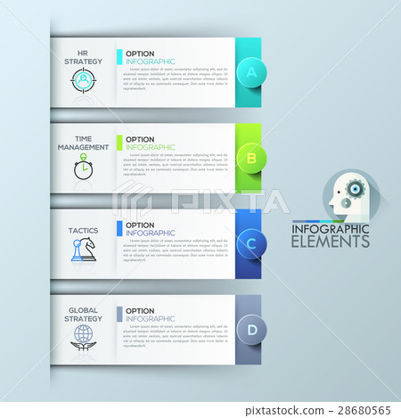 Infographic design template with 4 rectangular Infographic design template with 4 rectangular 28680565