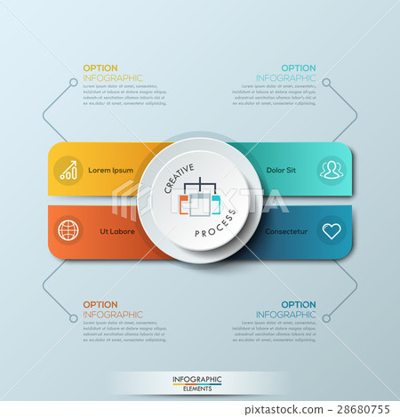 Infographic design template with 4 separate 28680755