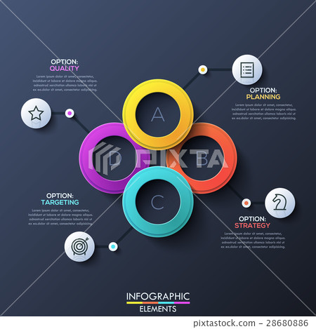 Modern infographic design layout with 4 lettered 28680886