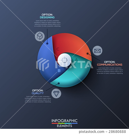 Infographic design template with circle divided by Infographic design template with circle divided by 28680888