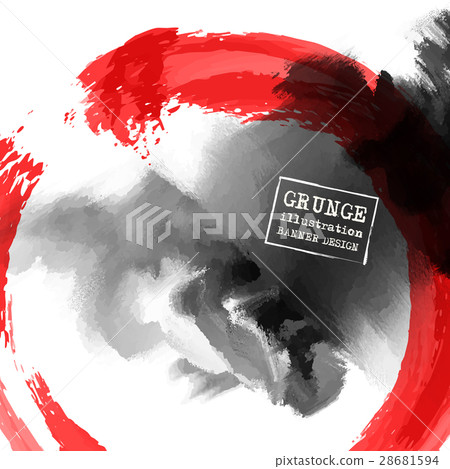 Red and black abstract background with ink splats Red and black abstract background with ink splats 28681594