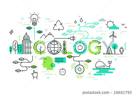 Ecology and environment concept illustration, thin 28681793
