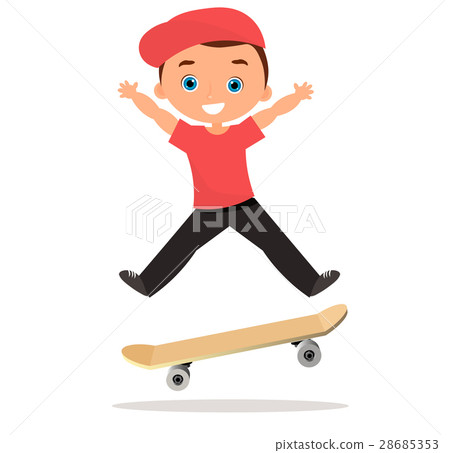 Young man skateboarding. Vector illustration. Young man skateboarding. Vector illustration. 28685353