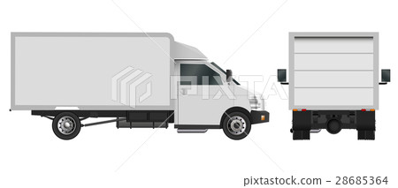 White truck template. Cargo van Vector illustratio 28685364