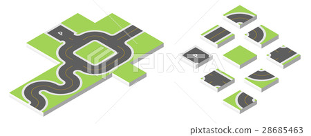 Isometric road. Vector illustration eps 10 Isometric road. Vector illustration eps 10 28685463