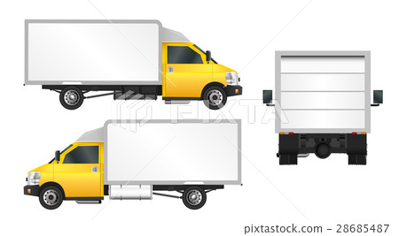Yellow truck template. City commercial delivery 28685487