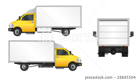 Yellow truck template. City commercial delivery 28685504