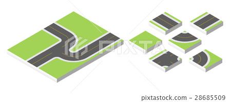 Isometric road. Vector illustration - Stock Illustration [28685509] - PIXTA