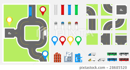 Set Road Map Vector illustration eps 10. 28685520