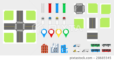 Cityscape Design Elements. Road Map Vector. Cityscape Design Elements. Road Map Vector. 28685545