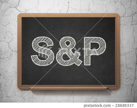 Stock market indexes concept: S&P on chalkboard 28686337
