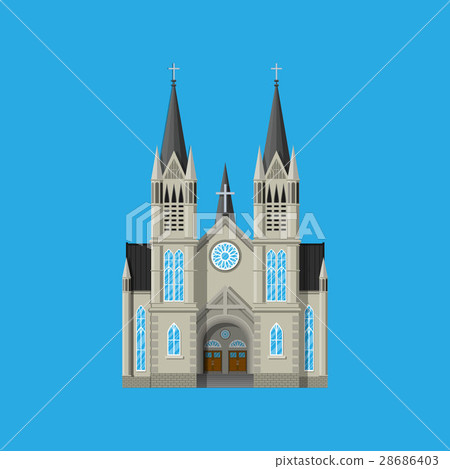 Exterior of catholic or protestant church 28686403