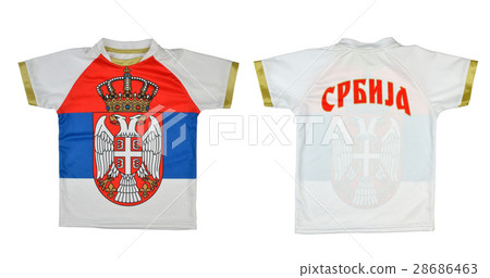 T-shirt With Serbian Coat of Arm and Flag T-shirt With Serbian Coat of Arm and Flag 28686463