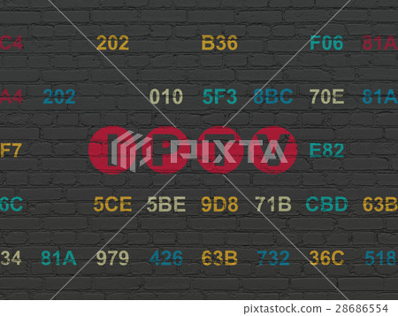 Web design concept: IPTV on wall background 28686554