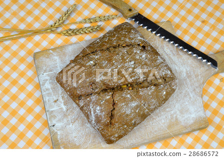 Rustic Bread and Knife 28686572