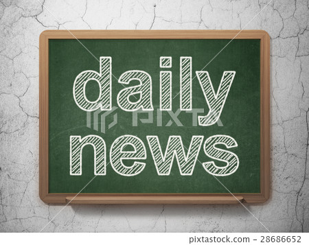 News concept: Daily News on chalkboard background 28686652