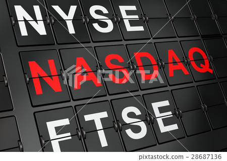 Stock market indexes concept: NASDAQ on airport 28687136