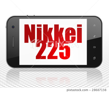 Stock market indexes concept: Smartphone with 28687138