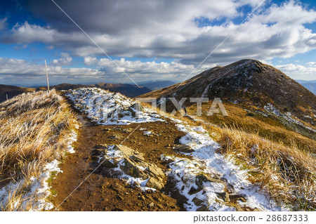 walking trail in Bieszczady mountain in Poland 28687333