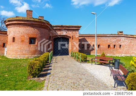 View of the fortifications in harbor in Kolobrzeg 28687504