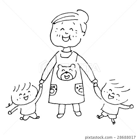 Working senior female nursery teacher smile monochrome job recruitment job 28688017