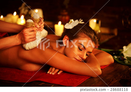Spa gifts of woman massage in spa salon. Female 28688118
