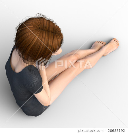 Leg care image Pretty female legs perming3DCG Illustration material 28688192