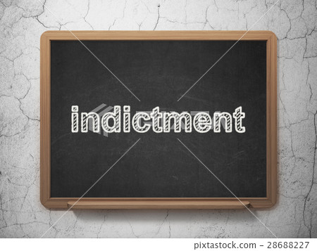 Law concept: Indictment on chalkboard background 28688227