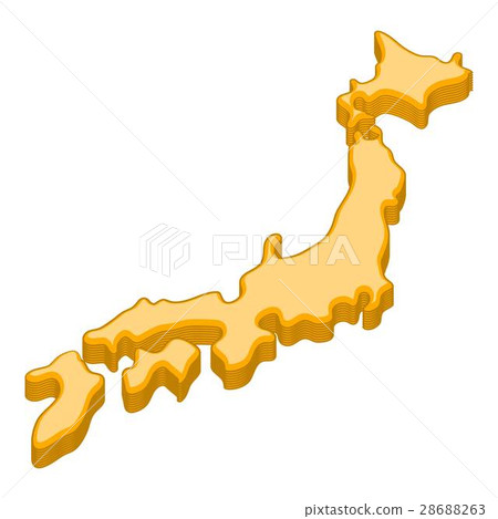 Map of Japan icon, cartoon style 28688263
