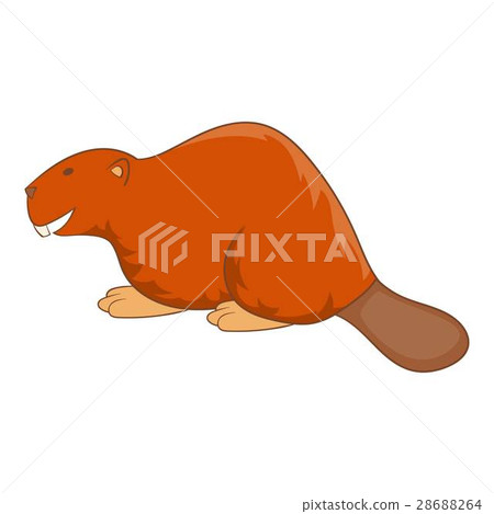 Beaver icon, cartoon style 28688264