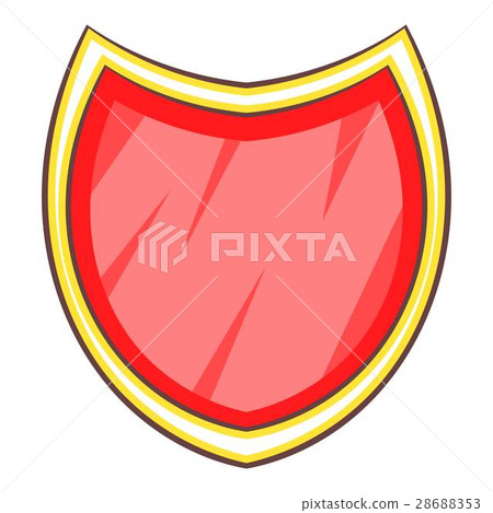 Blank safety shield icon, cartoon style 28688353