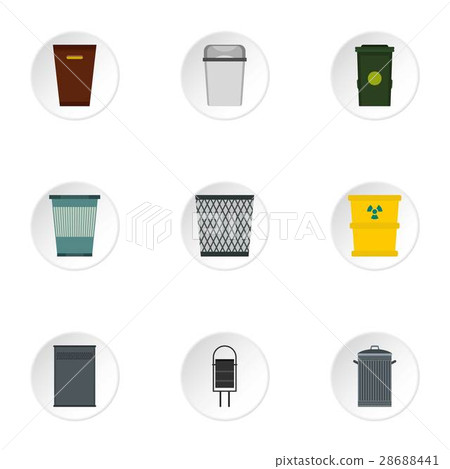 Waste rubbish icons set, flat style Waste rubbish icons set, flat style 28688441