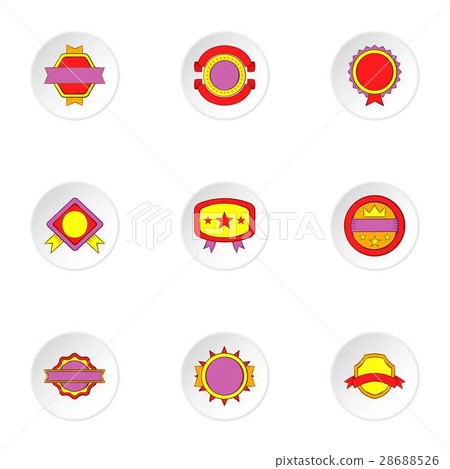 Sticker icons set, cartoon style Sticker icons set, cartoon style 28688526